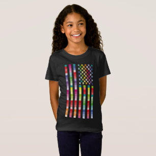 MODERN VERSION MULTICOLOR USA/USA FLAG BY MASANSE T-Shirt