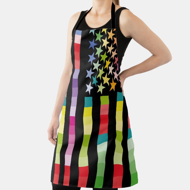 MODERN VERSION MULTICOLOR USA/USA FLAG MASANSER APRON (Insitu)