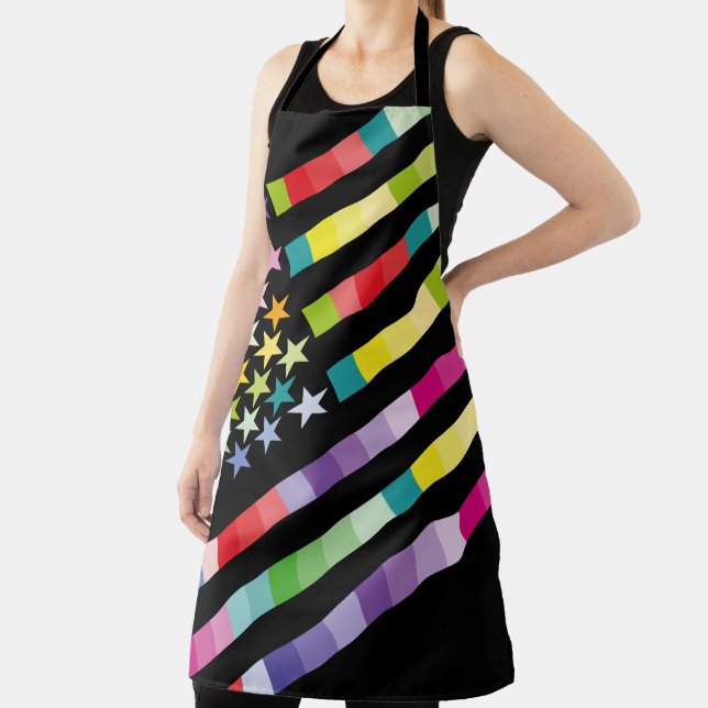 MODERN VERSION MULTICOLOR USA/USA FLAG MASANSER APRON (Insitu)