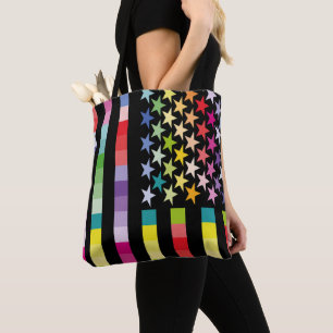 MODERN VERSION MULTICOLOR USA/USA FLAG MASANSER TOTE BAG