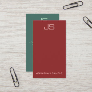 Modern Vertical Business Card Elegant Monogram