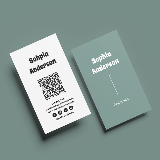 Modern Vertical design | QR Code & Social Links Business Card (Creator Uploaded)