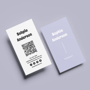 Modern Vertical design QR Code & Social Links Business Card