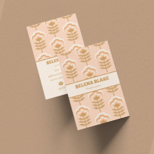 Modern Vertical Floral Pattern – Elegant & Trendy  Business Card