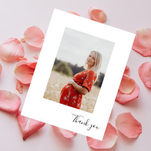 Modern Vertical Photo Baby Shower Thank You Postcard