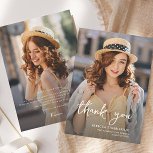 Modern Vertical Photo Graduation 2025 Thank You Card
