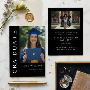 Modern Vertical Photo Graduation Invitation