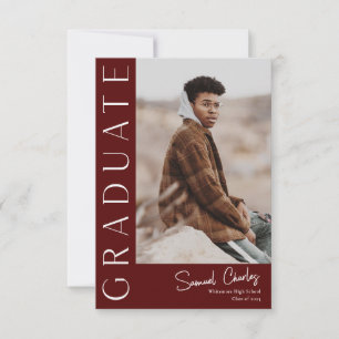 Modern Vertical Photo Graduation Invitation