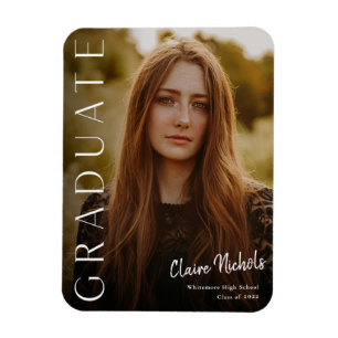 Modern Vertical Photo Graduation Magnet