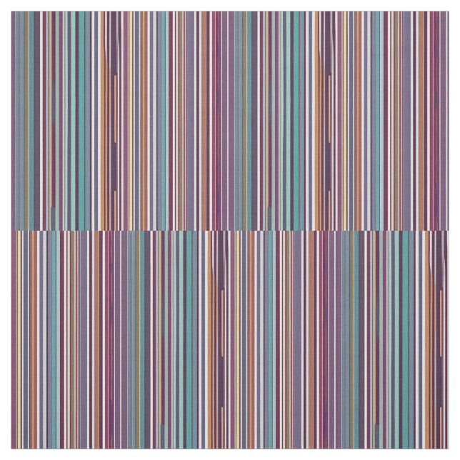 Modern Vertical Stripe Abstract in Plum & Teal Fabric (Swatch)