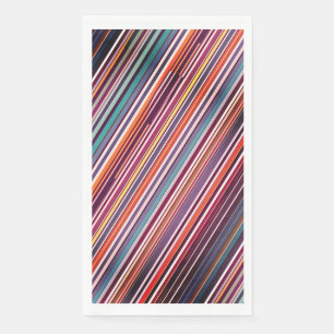 Modern Vertical Stripe Abstract in Plum & Teal Napkin