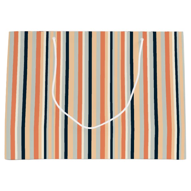 Modern Vertical Stripe Patterned Large Gift Bag (Front)