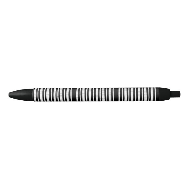Modern Vertical Stripes Pattern Black Ink Pen (Front)