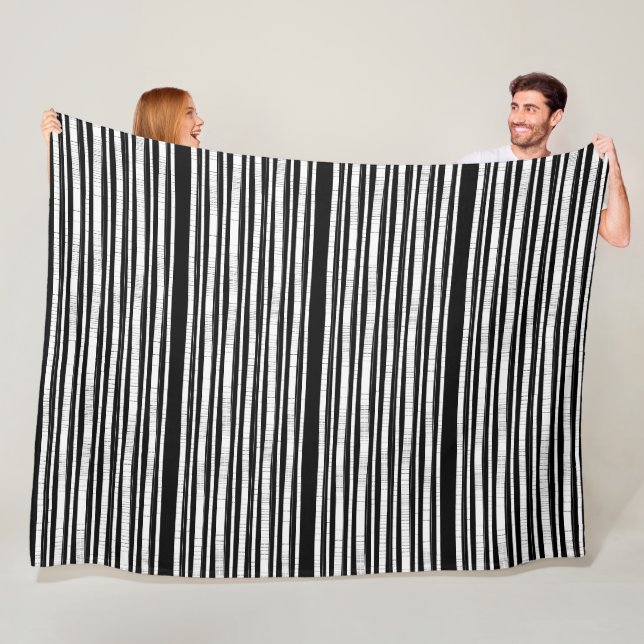 Modern Vertical Stripes Pattern Fleece Blanket (In Situ)