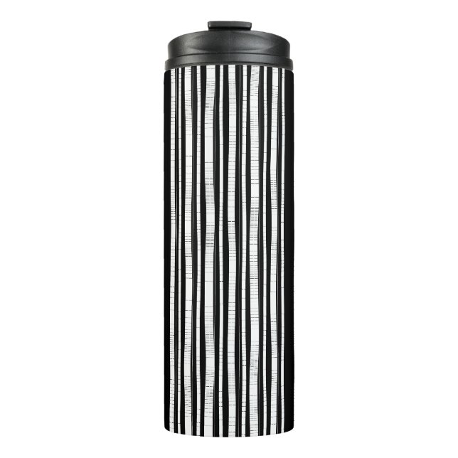 Modern Vertical Stripes Pattern Thermal Tumbler (Front)