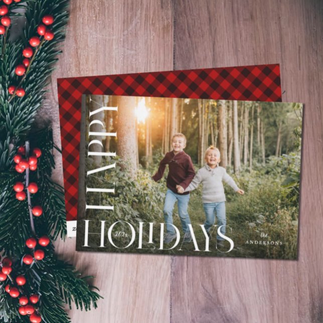 Modern Vertical Type Holiday Photo Card (Creator Uploaded)