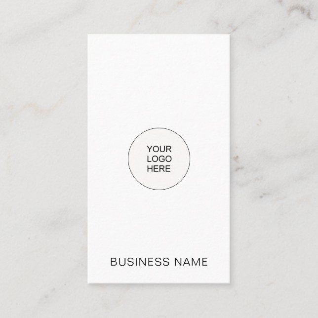 Modern Vertical Upload Your Company Logo Here Business Card (Front)