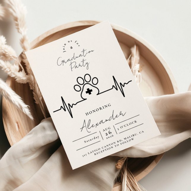 Modern Vet Med Graduation Party Invitation (Creator Uploaded)