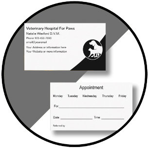 Modern Veterinarian Appointment Reminder  Business Card
