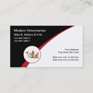 Modern Veterinarian Logo Emblem Business Cards