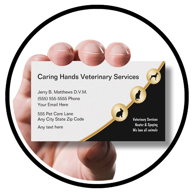 Modern Veterinarian Services Business Card (Creator Uploaded)