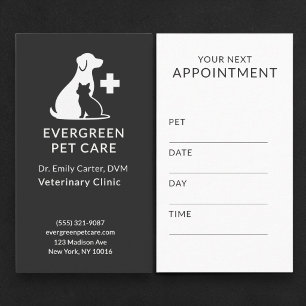 Modern Veterinarian Vet Pet Appointment Reminder Business Card
