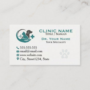 Modern Veterinary Clinic Customised Business Card
