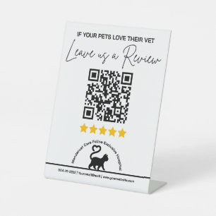 Modern Veterinary Hospital QR Code Review Request Pedestal Sign