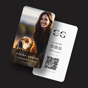 Modern Veterinary Pet Groom Care Veterinarian Qr Business Card