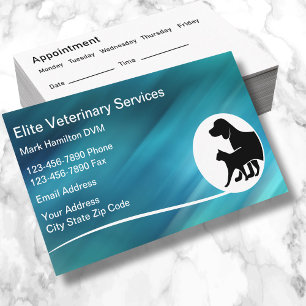 Modern Veterinary Services Business Cards