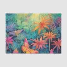 Modern Vibrant Batik Watercolor Floral