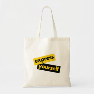 Modern, vibrant, bold graphic of Express Yourself Tote Bag