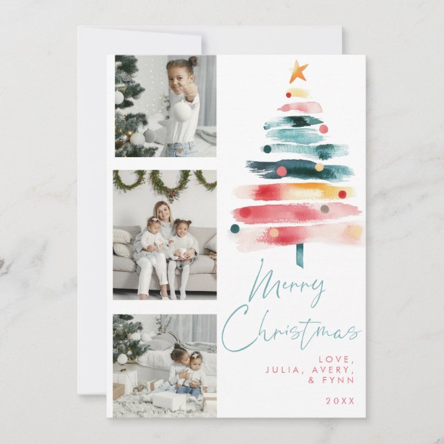 Modern Vibrant Christmas Card (Front)