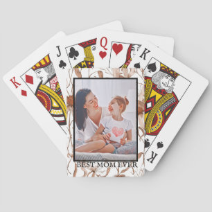 Modern vibrant color mother photo art playing cards