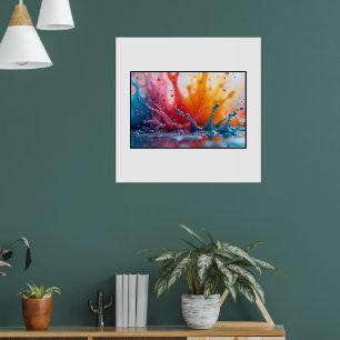 Modern Vibrant Colourful Paint Splash Poster - Abs