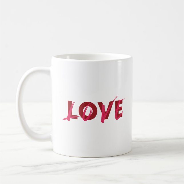 Modern, vibrant, cool, trendy design of Love Coffee Mug (Left)