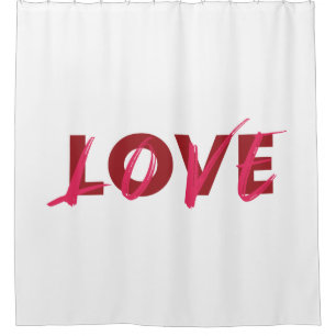 Modern, vibrant, cool, trendy design of Love Shower Curtain