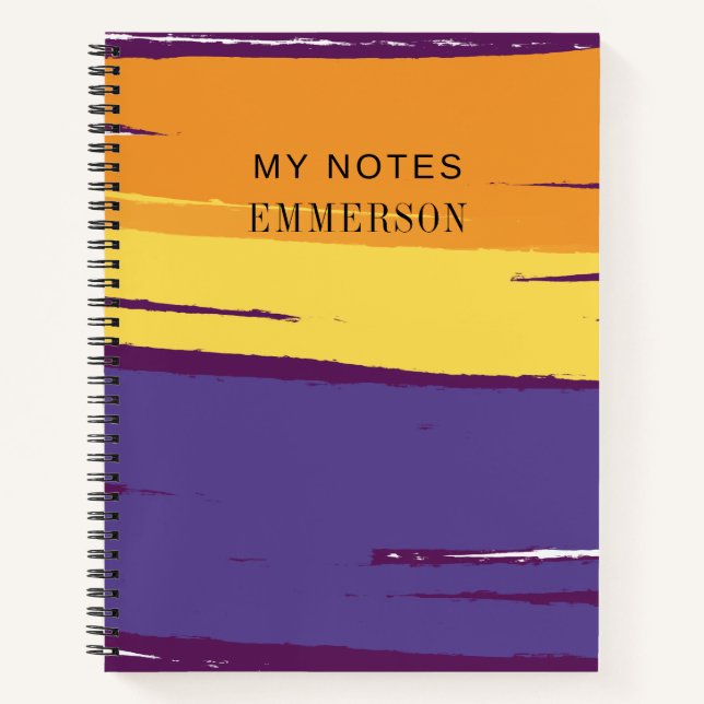 Modern Vibrant Design Custom Text Notebook (Front)