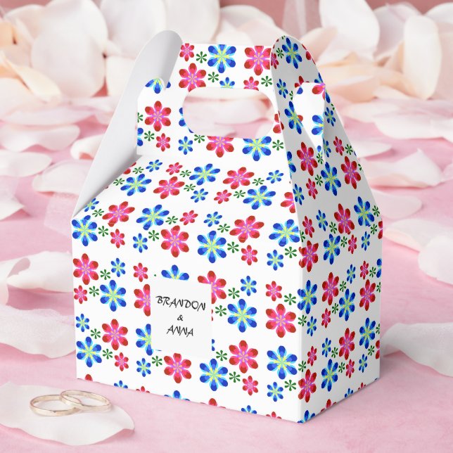 Modern Vibrant Flower Power Wedding Pattern,  Favour Box (Wedding)