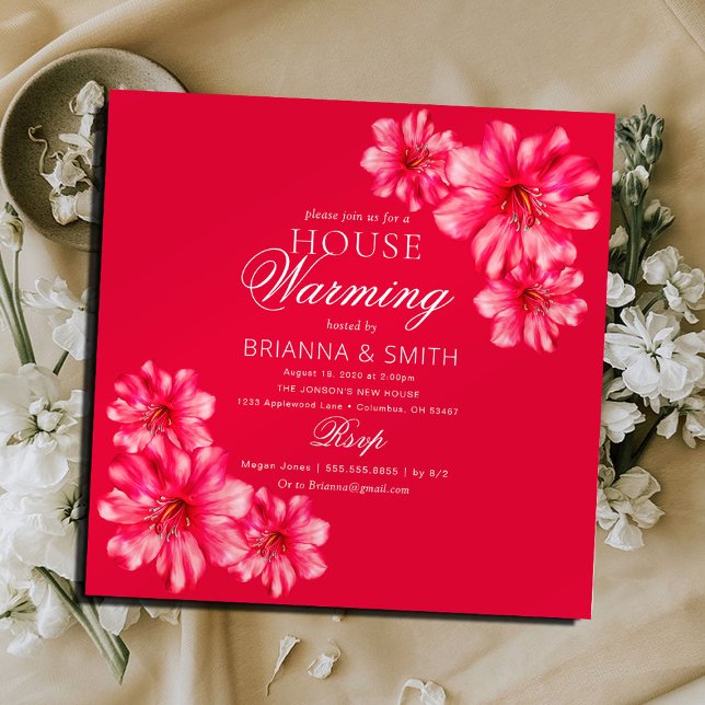 Modern Vibrant Flowers Housewarming  Invitation (Creator Uploaded)