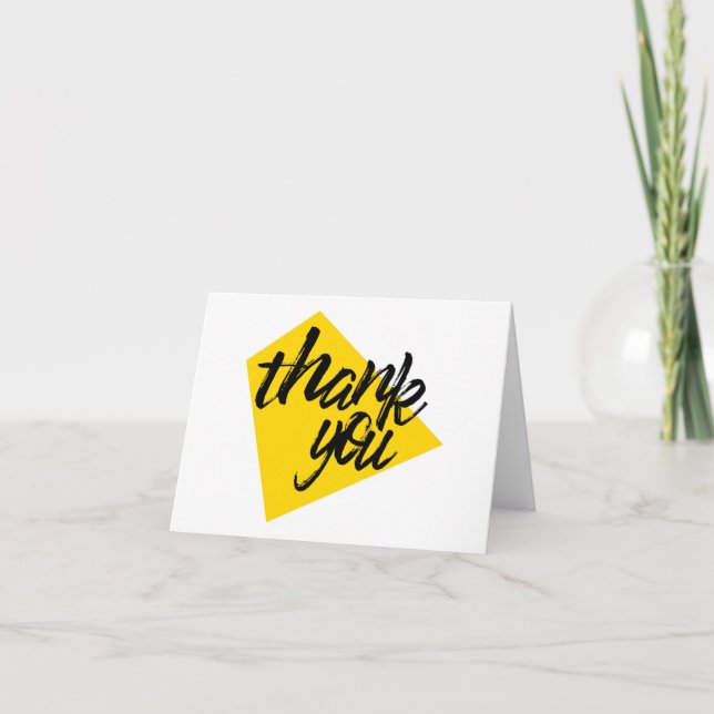 Modern, vibrant handwriting typography and design thank you card (Front)