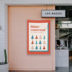 Modern Vibrant Merry Christmas Trees Company Banner