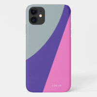 Modern vibrant mint purple & pink geometric