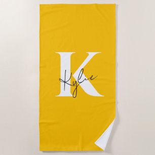 Modern Vibrant Personalised Monogram Name -  Beach Towel