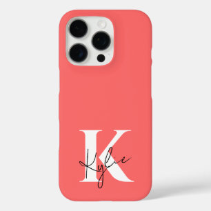 Modern Vibrant Personalised Monogram Name iPhone 16 Pro Case