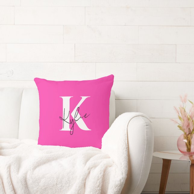 Modern Vibrant Personalised Monogram Name -  Cushion (Couch)