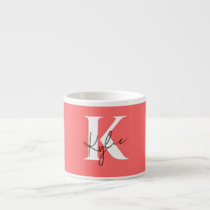 Modern Vibrant Personalised Monogram Name -  Espresso Cup