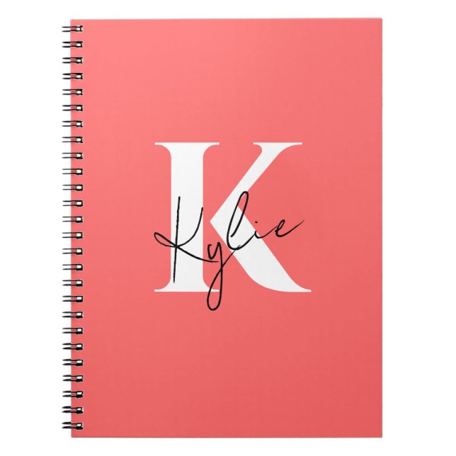 Modern Vibrant Personalised Monogram Name -  Notebook (Front)