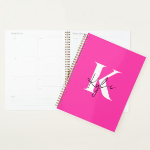 Modern Vibrant Personalised Name Monogram -  Planner