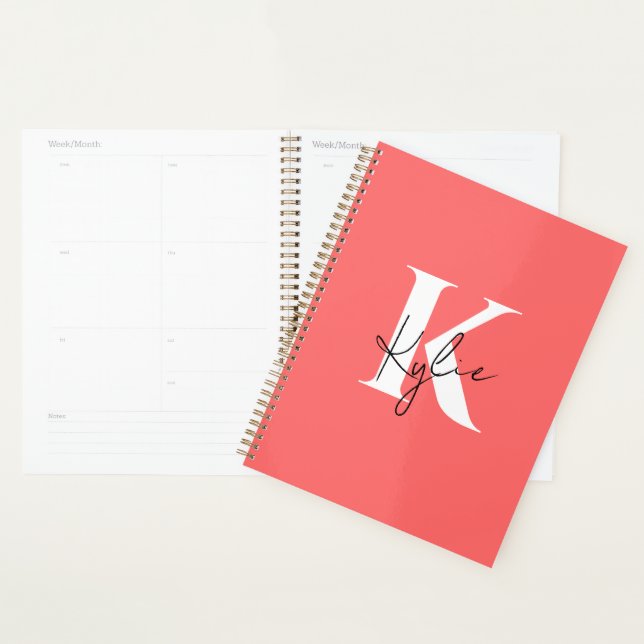 Modern Vibrant Personalised Name Monogram -  Planner (Display)